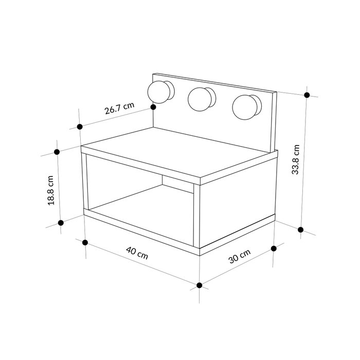 Hanah Home Mesita de Noche Treo - Sapphire Oak